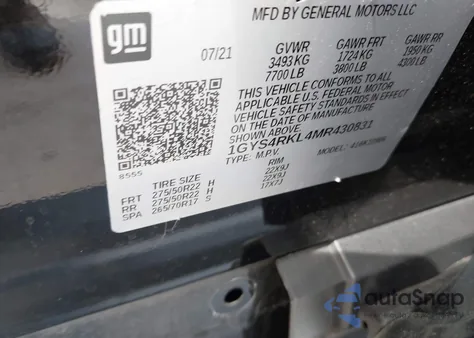 2021 Cadillac Escalade Esv 4Wd Sport Platinum z USA, uszkodzony, nr VIN 1GYS4RKL4MR430831